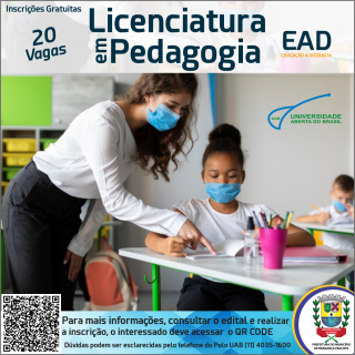 09.03.2021 Prefeitura informa que estão abertas as inscrições para Licenciatura em Pedagogia
