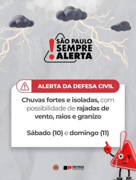 Defesa Civil Estadual alerta para tempestades