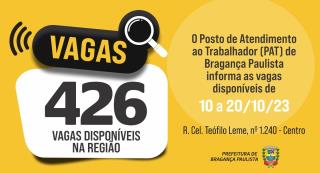 Posto de Atendimento ao Trabalhador tem 426 vagas disponíveis nesta semana 1