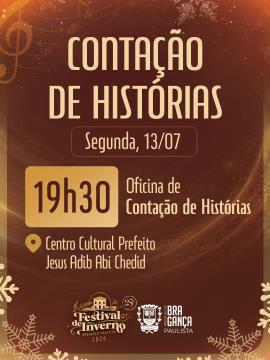 Festival de Inverno 2026 realiza inscrições para Oficina de Contação de Histórias com Nando Fagundes