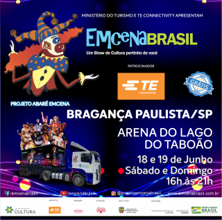 Projeto “Palco Móvel Emcena Brasil” acontece nos dias 18 e 19 de julho na Arena do Lago