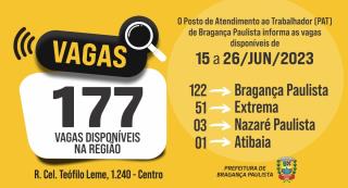 Posto de Atendimento ao Trabalhador tem 177 vagas disponíveis nesta semana