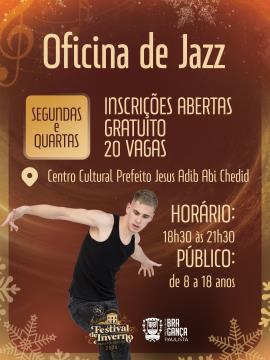 Festival de Inverno 2026 realiza inscrições para Oficina de Jazz
