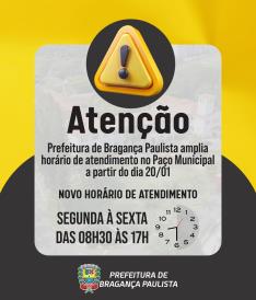 Novo horário de funcionamento do Paço 1