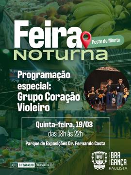 Grupo Coração Violeiro anima a Feira Noturna do Posto de Monta nesta quinta-feira (19)