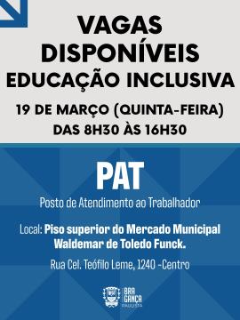 Seleção de profissionais para educação inclusiva na Rede Municipal de Ensino