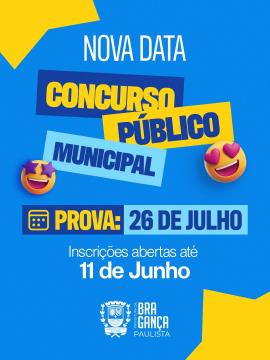 Provas do concurso público municipal são transferidas para 26 de julho