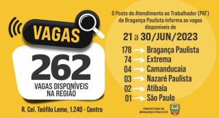 Posto de Atendimento ao Trabalhador tem 262 vagas disponíveis nesta semana