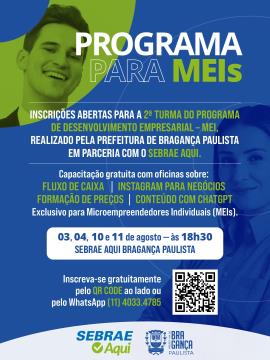 Bragança abre inscrições para Programa de Desenvolvimento Empresarial para MEIs