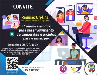 Convite Reunião Primeiro Encontro para Desenvolvimento de Campanhas e Projetos para o Município