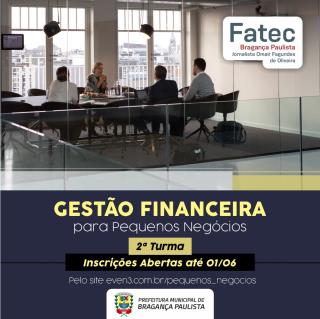 28.05.2021 Aberta segunda turma para curso gratuito de Gestão Financeira para Pequenos Negócios