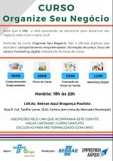 Inscrições abertas para curso presencial “Organize seu negócio”
