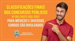 Classificações finais dos Concursos Públicos