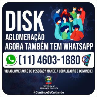 Prefeitura tem Disk Aglomeração para população fazer denúncias via WhatsApp