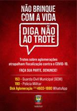 Não brinque com a vida, diga não ao trote