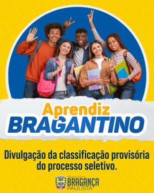 Programa Aprendiz Bragantino divulga classificação provisória do Processo Seletivo 01/2026