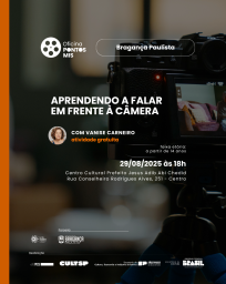 Oficina gratuita ensina técnicas para falar em frente à câmera em Bragança Paulista