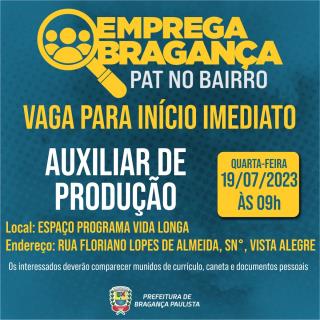 19.07.2023 Auxiliar de produção