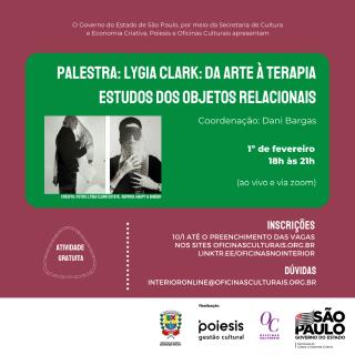ARTE_PALESTRA LYGIA CLARK - DA ARTE À TERAPIA - ESTUDOS DOS OBJETOS RELACIONAIS 