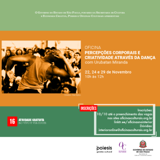OFICINA PERCEPÇÕES CORPORAIS E CRIATIVIDADE ATRAVÉS DA DANÇA