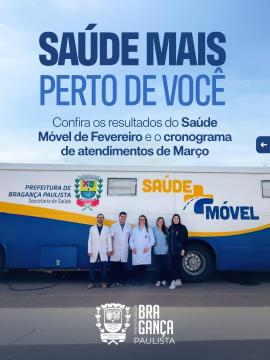 Confira o cronograma da Saúde Móvel para o mês de abril
