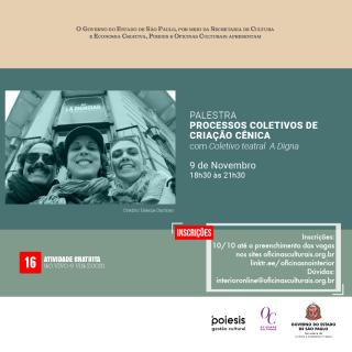 PALESTRA PROCESSOS COLETIVOS DE CRIAÇÃO CÊNICA