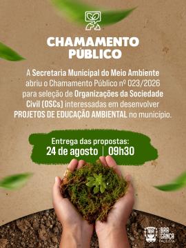 Secretaria do Meio Ambiente abre chamamento público para projetos de educação ambiental e proteção da fauna e da flora