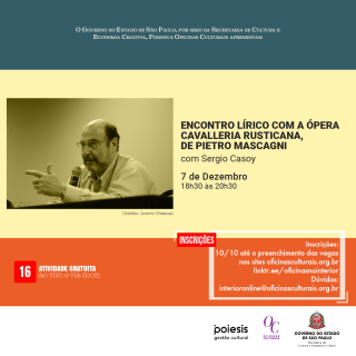 ENCONTRO LÍRICO COM A ÓPERA CAVALLERIA RUSTICANA, DE PIETRO MASCAGNI