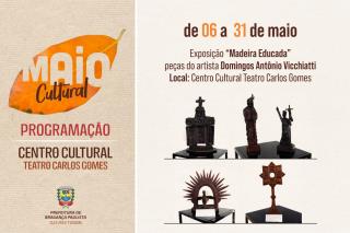 ARTE_Exposição “Madeira Educada” – peças do artista Domingos Antônio Vicchiatti
