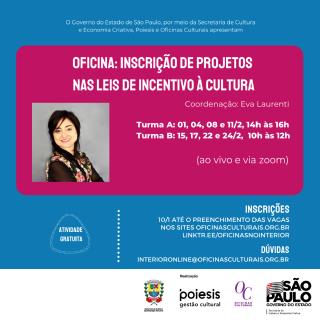 ARTE_OFICINA PARA INSCRIÇÃO DE PROJETOS NAS LEIS DE INCENTIVO À CULTURA 