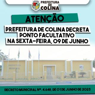 ARTE - DECRETO PONTO FACULTATIVO 09 DE JUNHO