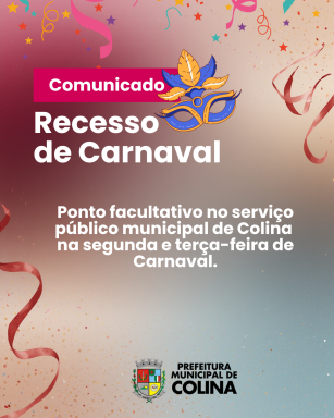 Post do Instagram Comunicado Recesso Feriado Carnaval Aviso Minimalista