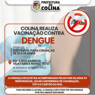 ARTE - Vacinação DENGUE - 10 a 14 anos