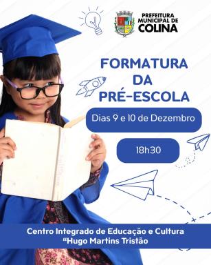 Ilustração simples azul e branco porque escolher nossa escola post para instagram