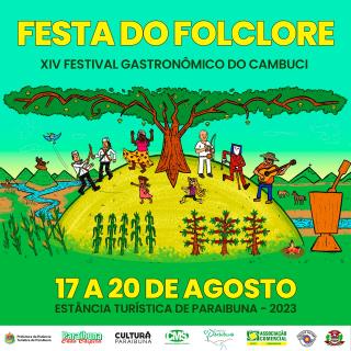 01 - Arte anúncio Festa do Folclore e Festival Gastronômico do Cambuci - 2023