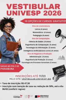 Vestibular Univesp 2026.