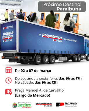 Poupatempo Móvel em Paraibuna. Divulgação
