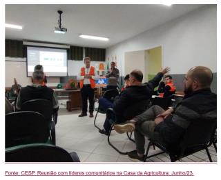 Reunião sobre o PAE das barragens da CESP, na Casa da Agricultura de Paraibuna