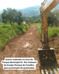 02 - Aceiro na área do Parque Municipal Dr. Rui Calazans de Araújo (Parque do Fundão), para prevenção contra o risco de queimadas.