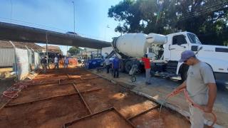 calçada nova construída 