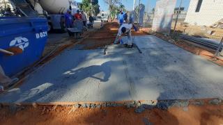 calçada nova construída