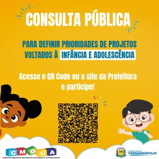 Prefeitura e CMDCA abrem consulta pública para definir prioridades de projetos voltados à infância e adolescência
