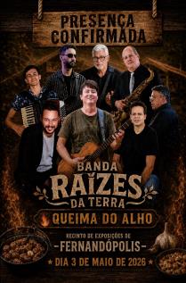 Conheça a banda Raízes da Terra, que se apresenta na Cavalgada e Queima do Alho 2026 em Fernandópolis