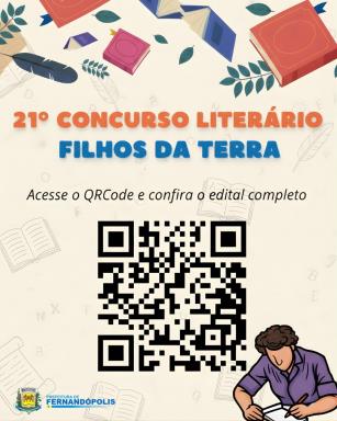Prefeitura abre inscrições para o 21º Concurso Literário Filhos da Terra