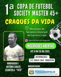 Craques da Vida": Prefeitura realiza 1ª Copa de Futebol Society Master 45+, organizada pela Prefeitura e SMEL