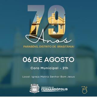 Brasitânia comemora 79 anos com programação cultural