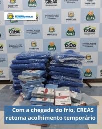 Com a chegada do frio, CREAS retoma acolhimento temporário
