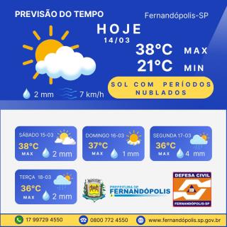 PREVISÃO DO TEMPO PARA OS PRÓXIMOS DIAS