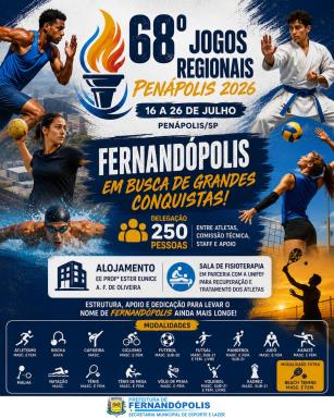 Delegação de Fernandópolis embarca para os 68º Jogos Regionais
