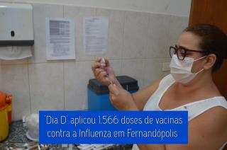 ‘Dia D’ aplicou mais de 1.500 doses de vacinas contra a Influenza em Fernandópolis 